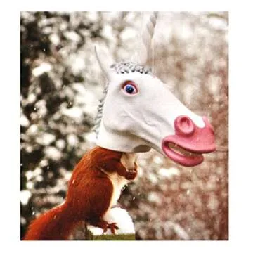 Mcphee Archie Squirrel Feeder Unicorn Head for Backyard Fun