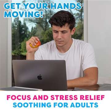 Power Your Fun Arggh Mini Stress Balls for Adults and Kids - 3pk Squishy Stress Balls with Light, Medium, Heavy Resistances, Fidget Toy Sensory Stress Relief Squeeze Toys (Yellow, Pink, Blue)