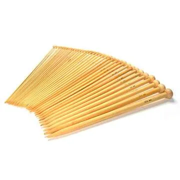 LIHAO 36 PCS Bamboo Knitting Needles Set (18 Sizes From 2.0mm to 10.0mm)