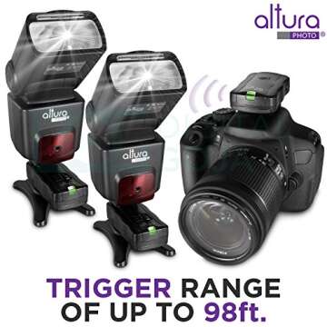 (2 Trigger Pack) Altura Photo Wireless Flash Trigger for CANON w/Remote Shutter (Canon EOS 80D, 77D, 70D, 60D, Rebel T7i, T6i, T6, T5i, T5, T4i, T3i, T3, SL1, SL2 DSLR Cameras)