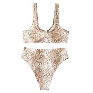 Stylish SUUKSESS Cutout High Waisted Bikini for Women