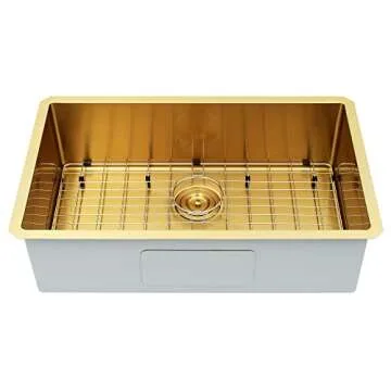 Lonsince Gold Stainless Steel Undermount Kitchen Sink