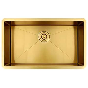 Lonsince Gold Stainless Steel Undermount Kitchen Sink