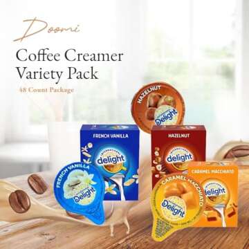 International Delight Coffee Creamers Liquid Non-Dairy Creamer Singles 3 Flavor Assortment (48) Coff...