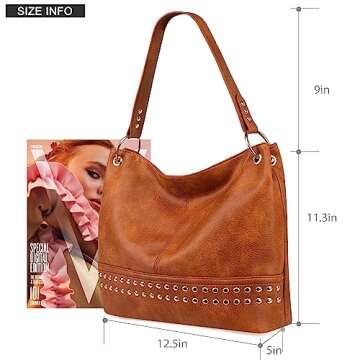 Montana West Purses for Women Hobo Bags Large Leather Handbags Shoulder Satchel Bag for Gift Travel Casual Work MWC-047DBR