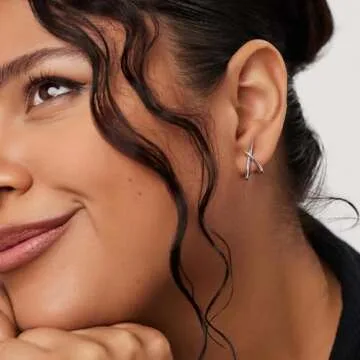 MUMREUES Silver Earrings for Women Trendy,14K White Gold Stud Earrings Dainty Earrings Simple Minimalist Silver Earrings Hypoallergenic Earring for Women Gifts