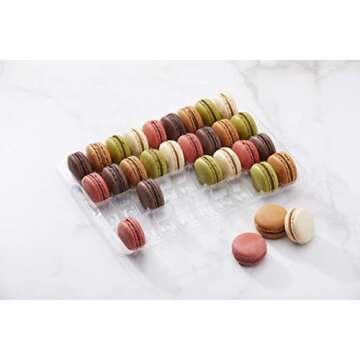 Pastry Chef's Boutique Clear Plastic Closeable French Macaron Storage Trays - Holds 36 Macarons per ...