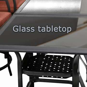 LOKATSE HOME 2-Tier Glass Top Bar Table for Outdoors