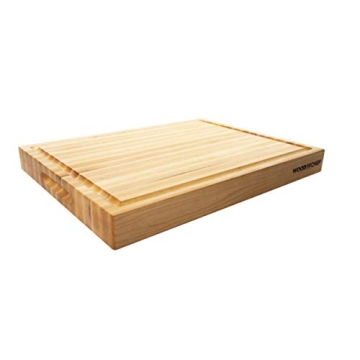 Large Wood Cutting Board from North American Maple - A Butcher Block That Comes with Juice Groove fo...