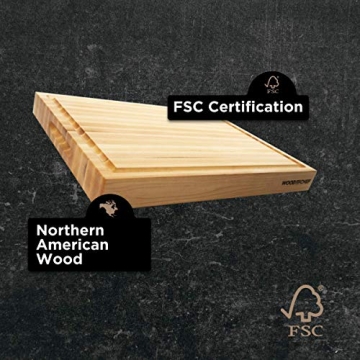 Large Maple Cutting Board with Juice Groove - Eco-Friendly Design