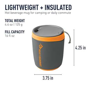 Sea to Summit Delta Insul-Mug Insulated Camping Cup, Pindan Orange