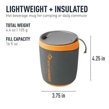 Sea to Summit Delta Insul-Mug Insulated Camping Cup, Pindan Orange