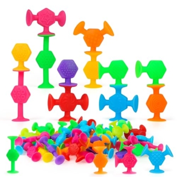 Toddler Textured Suction Cup Toys, 40 PCS Kids Bath Toys Ages 4-8, Sensory Sucker Toy for Baby Age 3...