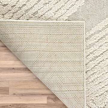 Antep Rugs Palafito 5x7 Geometric Shag Diamond High-Low Pile Textured Indoor Area Rug (Beige, 5'3" x 7'6")
