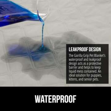 Gorilla Grip Waterproof Dog Bed Cover 82x82, Pet Blanket for Furniture, Sofa, Couch, Crate, Car, Sofa Throw Essential for Cats and Dogs, Tear and Slip Resistant Leakproof Cushion Cover, Light Taupe