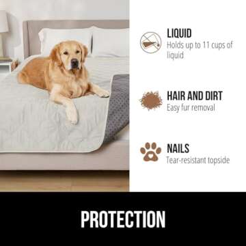 Gorilla Grip Waterproof Dog Bed Cover 82x82, Pet Blanket for Furniture, Sofa, Couch, Crate, Car, Sofa Throw Essential for Cats and Dogs, Tear and Slip Resistant Leakproof Cushion Cover, Light Taupe
