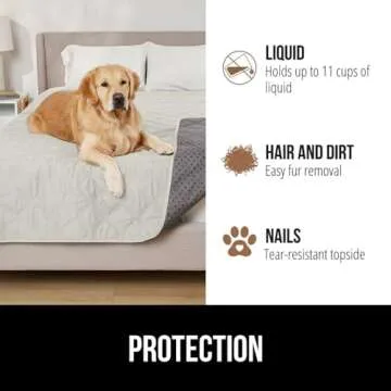 Gorilla Grip Waterproof Dog Bed Cover 82x82, Pet Blanket for Furniture, Sofa, Couch, Crate, Car, Sofa Throw Essential for Cats and Dogs, Tear and Slip Resistant Leakproof Cushion Cover, Light Taupe