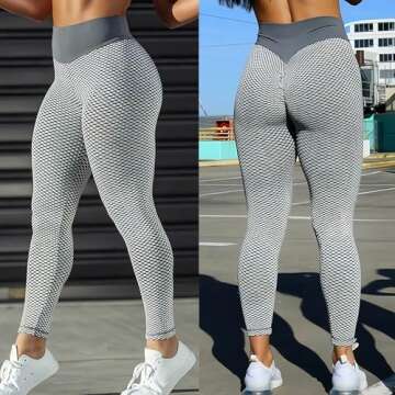 JGS1996 Butt Lifting Leggings for Women Tummy Control Workout Yoga Pants High Waisted Scrunch Booty ...