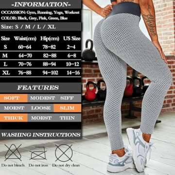 JGS1996 Butt Lifting Leggings for Women Tummy Control Workout Yoga Pants High Waisted Scrunch Booty Gym Compression Tights