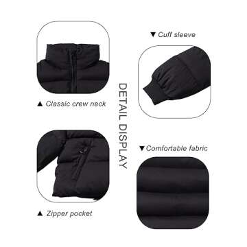 GEMLON Women's Cropped Puffer Jacket - Stylish Winter Wear