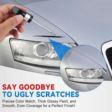 Touch Up Paint for Cars, Silver Car Paint Touch Up Pen, Car Paint Scratch Repair, Auto Paint Repair Pen, Professional Seamless Coverage, Color Accurate, Long lasting Adhension, Fast Drying