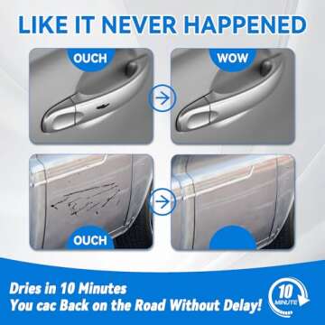 Touch Up Paint for Cars, Silver Car Paint Touch Up Pen, Car Paint Scratch Repair, Auto Paint Repair Pen, Professional Seamless Coverage, Color Accurate, Long lasting Adhension, Fast Drying