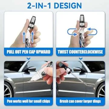 Touch Up Paint for Cars, Silver Car Paint Touch Up Pen, Car Paint Scratch Repair, Auto Paint Repair Pen, Professional Seamless Coverage, Color Accurate, Long lasting Adhension, Fast Drying