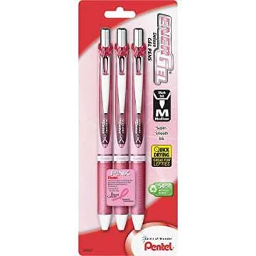 Pentel® EnerGel® RTX Retractable Liquid Gel Pens, Medium Point, 0.7 mm, 54% Recycled, Assorted Barrel Colors, Black Ink, Pack Of 3 Pens