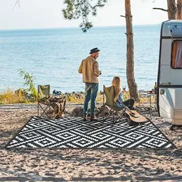 GENIMO Outdoor Rug for Patio Clearance,6'x9' Waterproof Mat,Reversible Plastic Camping Rugs,Rv,Deck,...