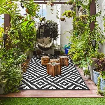 GENIMO Waterproof Outdoor Rug for Patio or Camping