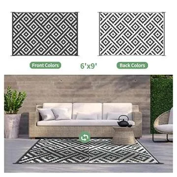 GENIMO Waterproof Outdoor Rug for Patio or Camping