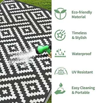 GENIMO Waterproof Outdoor Rug for Patio or Camping