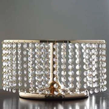 Gold Crystal Pendant Chandelier Cake Stand for Events