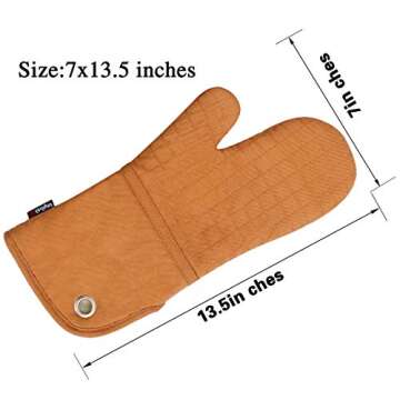 Silicone Groment Oven Mitts with Heat Resistant Non-Slip Set of 2, Oven Gloves and Pot Holders Kitch...