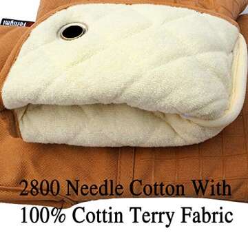 Silicone Groment Oven Mitts with Heat Resistant Non-Slip Set of 2, Oven Gloves and Pot Holders Kitchen Set for BBQ Cooking Baking, Grilling, Barbecue, Machine Washable Orange