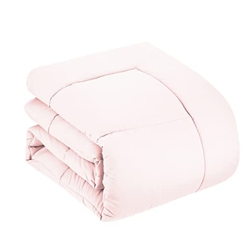 5 Piece Comforter Set - Twin Pale Pink Soft Comfort