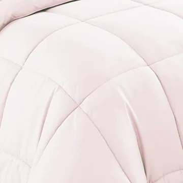 5 Piece Comforter Set - Twin Pale Pink Soft Comfort