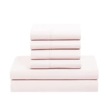 5 Piece Comforter Set - Twin Pale Pink Soft Comfort