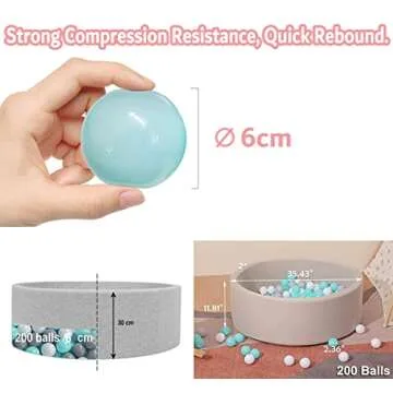 LA FEIER Deluxe Foam Ball Pit Kiddie Balls Pool Toddler Playpen Soft Round Ball Pool Play Toy for Baby Kids Children Indoor & Outdoor, Pink