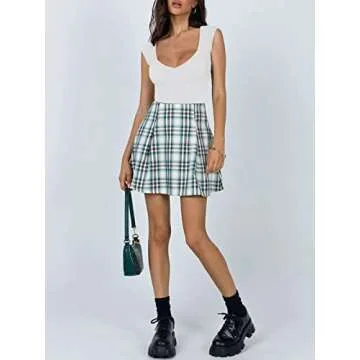 REORIA Women's Summer Sexy Casual V Neck Double Lined Seamless Sleeveless Slimming One Piece Leotards Going Out Trendy Tank Top Tees Thong Bodysuits White Medium