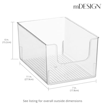 mDesign Deep Plastic Organizer Bin for Stylish Storage Solutions