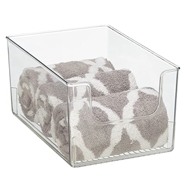 mDesign Deep Plastic Organizer Bin for Stylish Storage Solutions