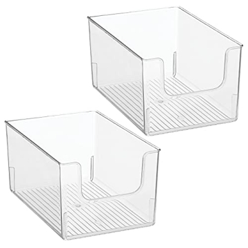 mDesign Deep Plastic Organizer Bin for Stylish Storage Solutions