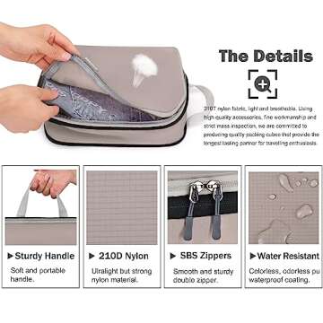 Dec-Mec Ultralight Compression Packing Cubes for Travel