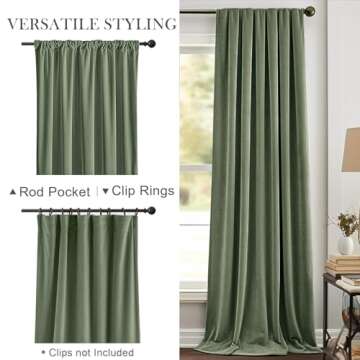COLLACT Velvet Blackout Curtains 96 Inches Luxurious Touch