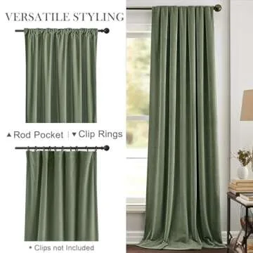 COLLACT Velvet Blackout Curtains 96 Inches Luxurious Touch