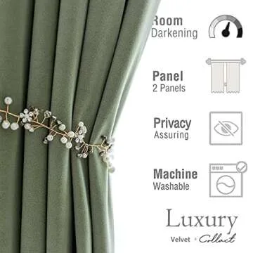 COLLACT Velvet Blackout Curtains 96 Inches Luxurious Touch