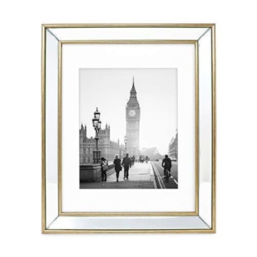Elegant Gold Beveled Mirror Frame - 11x14 (Matted 8x10) Wall Décor