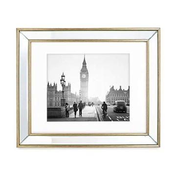Gold Beveled Mirror Picture Frame 11x14 Wall Décor
