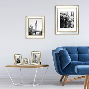 Gold Beveled Mirror Picture Frame 11x14 Wall Décor